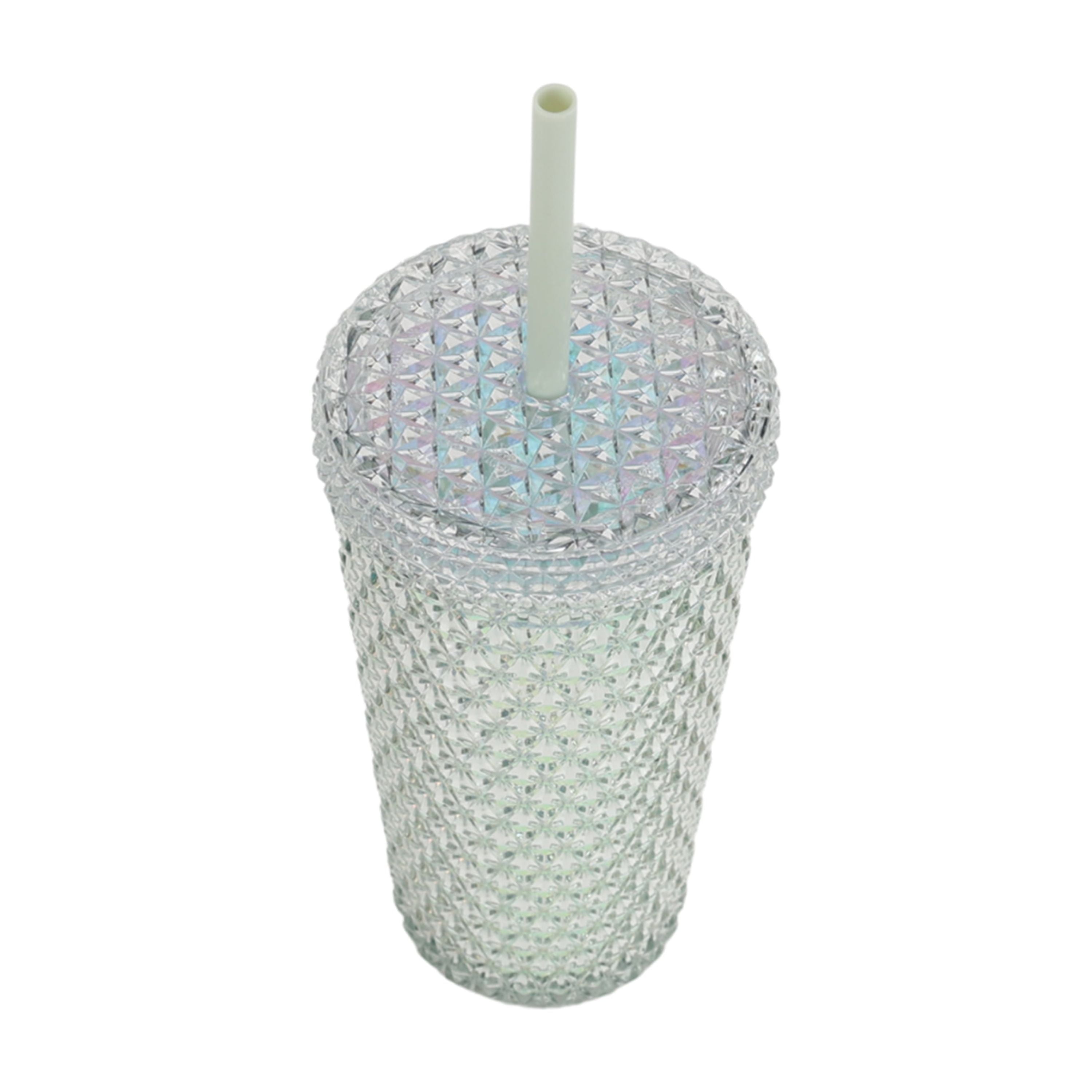 Your Zone 16 Ounce Plastic Textured Iridescent Tumbler, Green