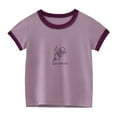 thumbnail image 3 of KAUOD Cute Graphic T Shirts for Girls, Kids Short Sleeve Crewneck Ribbed Knit Tops, Toddler Lightweight Comfy Soft Tees, 3 of 3