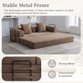 thumbnail image 3 of Jopath 79" Convertible Sofa Bed with Fixed-Shape Frame & Removable Armrests, Modular Corduroy Sleeper Sofa with 2 Pillows,Folding Mattress Couch for Small Spaces - No Assembly Needed,Brown, 3 of 15
