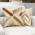 thumbnail image 5 of Pasargad Home Safari Chevron L. Brown Cowhide 17 Inch Decorative Throw Pillow, 5 of 5