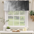 thumbnail image 2 of Black Grey Ombre Curtain Valances for Windows, Kitchen Valance Window Treatments Panel 2 Pack, Coastal Beach Modern Abstract Art Rod Pocket Short Curtains for Bathroom Bedroom 42 x 12 Inch, 2 of 8