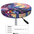 thumbnail image 4 of Disketp Taxi Colorful Town Funda Redonda para Taburete, Funda de Cojín para Silla de Bar Suave y Elástica-13 inch, 4 of 7