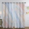 thumbnail image 2 of Fashnice 2Pcs 2Pc Privacy Window Curtain Energy Efficient Thick Solid Drapes Panels Grommet Curtains Thermal Insulated Bedroom Room Marble-14 W:41" x H:91" *2 Panels, 2 of 4