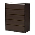 thumbnail image 2 of Bowery Hill Commode 5 Tiroirs en Bois Finition Brun Foncé et Or, 2 of 10