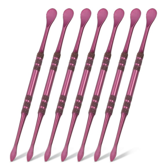 7pcs Wax Carving Tool 4.75" Double-Headed Stainless Steel Sculpture Tools Kit Modeling Engraving Sculpting Spoons for Clay Pottery Crafts Shaping, Violet