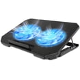 thumbnail image 1 of Tablette de Refroidissement pour Ordinateur Portable avec Hauteur Réglable Deux Ventilateurs de 5,1 Pouces 2 Ports USB Convient aux Ordinateurs Portables de 12 Pouces-15,6 Pouces (Noir), Noir, 1 of 12