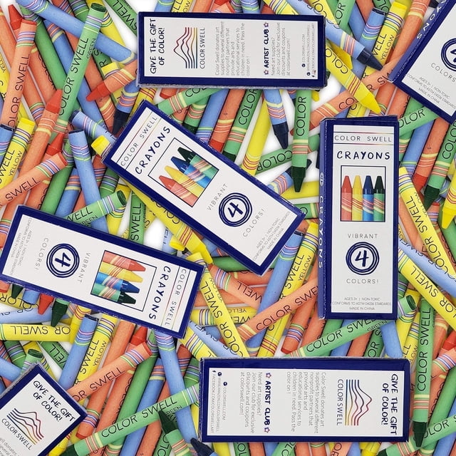 Color Swell Crayolas a Granel, Packs de 4 - Packs de Crayolas para Restaurante - 300 Packs 4 Crayolas por Paquete 1200 Crayolas en total