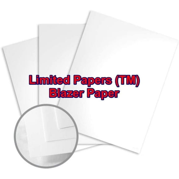 Limited Papers (TM) Blazer Digital Paper, Gloss Finish, Coated 2 Sided, White Color, 92 Brightness. (130# Cover 19"X13")