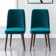 thumbnail image 2 of Ashcroft Ellen Chaise de Salle à Manger en Velours de Style Mi-Siècle Moderne, Turquoise (Ensemble de 2), 2 of 7