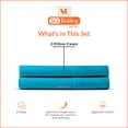 thumbnail image 4 of SGI Bedding 2 Piece 26X26 Shams Turquoise Blue Solid 600 Thread Count Standard Shams, 4 of 8