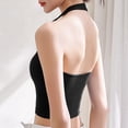 thumbnail image 3 of Timegard Womens Tank Tops Halter Neck Backless Sleeveless Shirts Round Neck Solid Color Slim Summer Top, 3 of 3