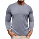 thumbnail image 1 of Blusas y camisas de manga larga con cuello redondo para hombre, moda de alta elasticidad, ocio, color sólido, cuello redondo, camisa de manga larga fácil, abrigo de poliéster para hombre, 1 of 5