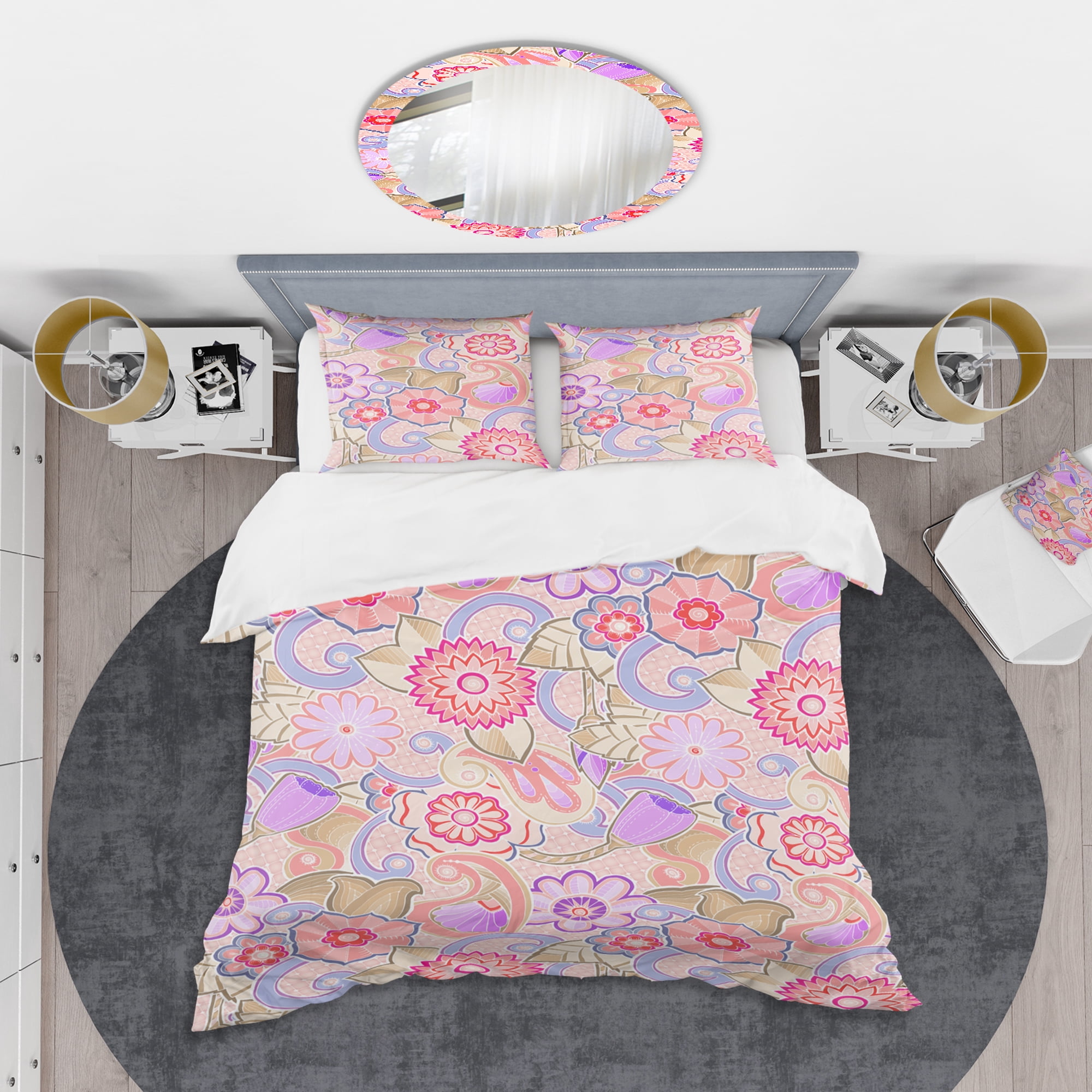 Designart 'Floral Botanical Retro XIII' Mid-Century Modern Duvet Cover Set