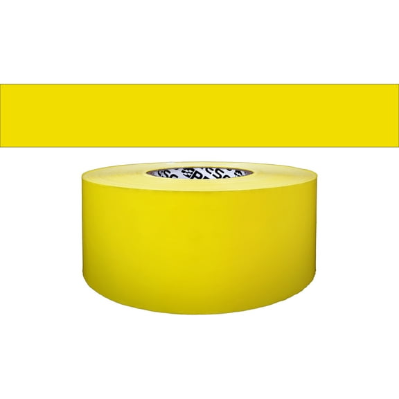 [NO ADHESIVE] Presco Solids & Stripes Barricade Tape: 3 in. x 1000 ft. / 2 mil thick (Yellow plain solid color with no printing)