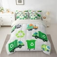 thumbnail image 2 of Manfei Trash Can 7-Piece Bedding Comforter Set,Environmental Theme King Bedding Sets,Green Gray Bed Sheets For Boys Kids,Super Cozy Room Decor Reversible, 2 of 8