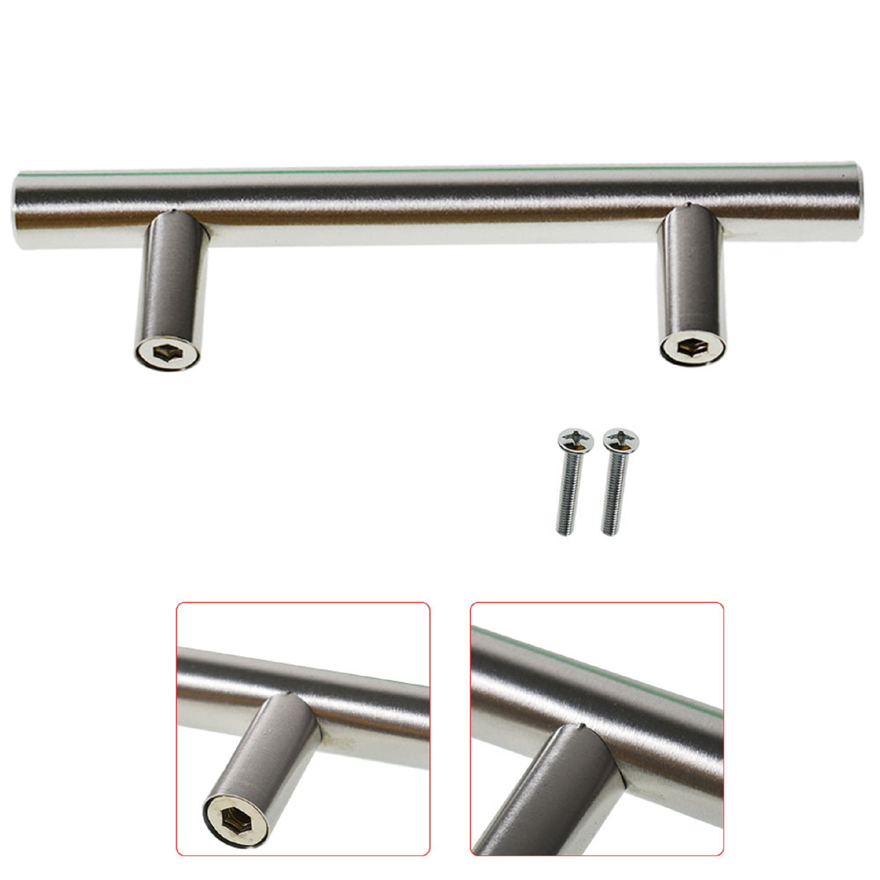 findmall 50 Pack Cabinet Pulls Brushed Nickel Stainless Steel Kitchen Cupboard Handles Cabinet Handles 5 in Length, 3in Hole Center