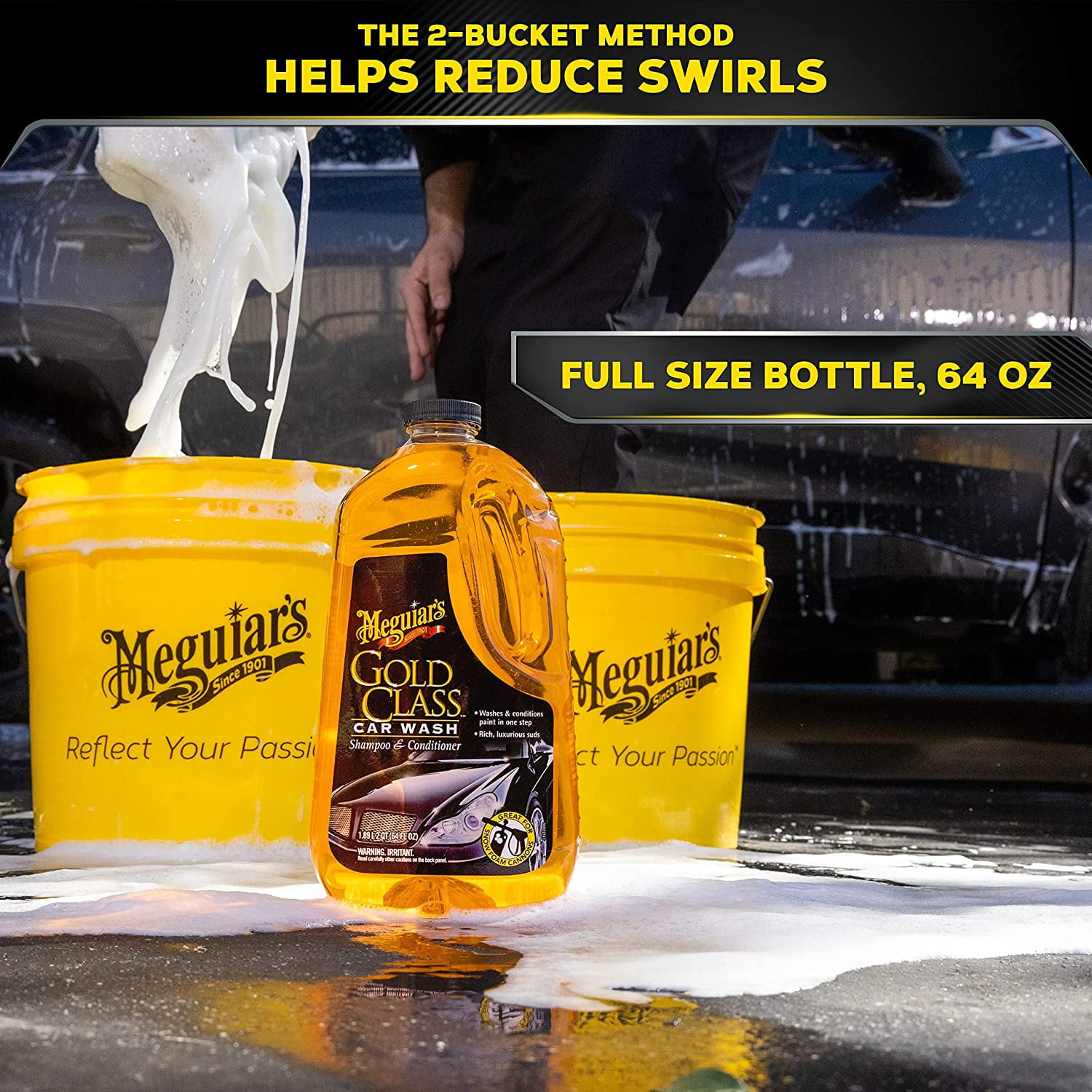 Golden Shine Dual-Bucket Car Wash System GGDWS, Best Car Wash Bucket -  California Car Cover Co.