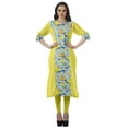 thumbnail image 2 of Moomaya Tunique Droite en Coton pour Femmes, Kurta Imprimée Prête à Porter, Col en V, Tenue d'Été, 2 of 6