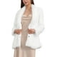 thumbnail image 4 of Abrigo de piel sintética para mujer INSPIRE CHIC, de manga larga, con bolsillos, solapa, suave y cálido, abrigo de invierno esponjoso, chaquetas M blancas, 4 of 6