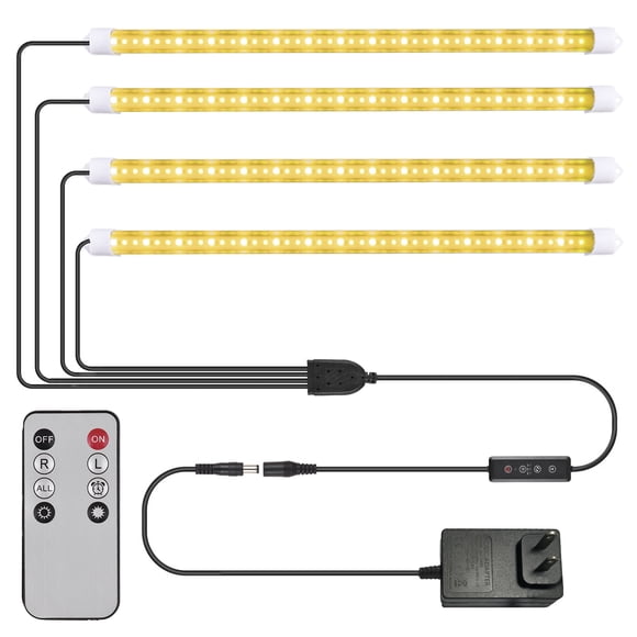 Riwcyla 4 Pack Grow for Indoor Plants Full Spectrum WaterproofPlant Strip 10 Dimmable Levels 3 Working Modes Timer 3912H Grow with Remote Control for Indoor Plant Growing