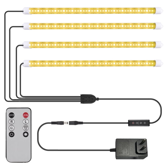 4 Pack Led Grow Lights for Indoor Plants Full Spectrum WaterproofPlant Light Strip 10 Dimmable Levels 3 Working Modes Timer 3/9/12H Grow Lamp with Remote Control for Indoor Plant Growing