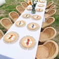 thumbnail image 5 of Lunfar Set of 4 Round Woven Placemats for Dining Table 30cm Small Natural Braided Rattan Tablemat Hollow Wicker Charger Plates for Holiday Thanksgiving Christmas Kitchen Table Mat, Beige, 5 of 5