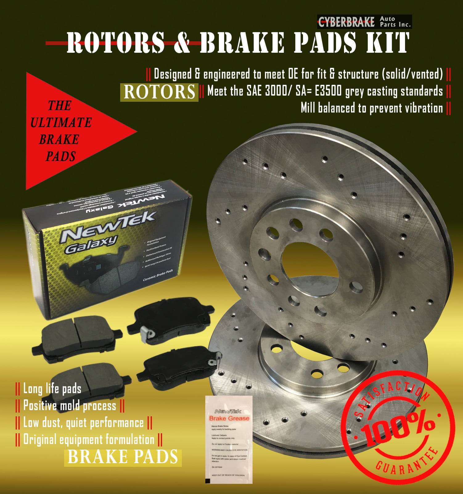 DK10565D Front Brake Drilled Rotors and Ceramic Pads