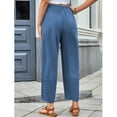thumbnail image 2 of jinghuiyue Womens Baggy Wide Leg Pants Casual Loose Elastic High Waisted Palazzo Harem Pants with Pockets XXL, 2 of 7