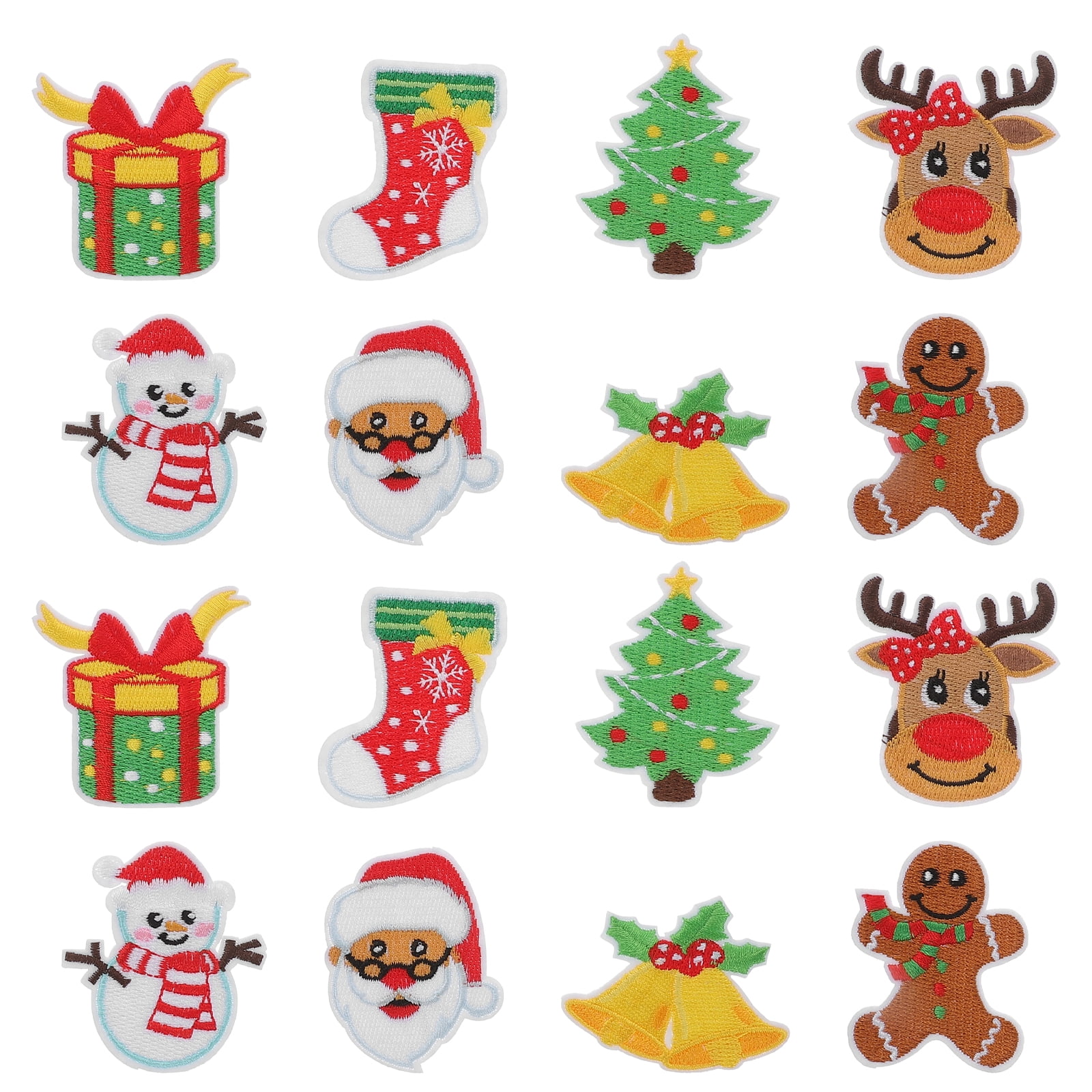 NUOLUX 16pcs Christmas Themed Sewing Patches Clothing Appliques Useful Iron On Patches