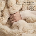 thumbnail image 3 of EverGrace Ultra Soft Luxury Fluffy Faux Rabbit Fur Throw Blanket, Thick Warm Bubble Throw for Bed, Cozy Plush Reversible Blankets for Couch, Chair, Sofa, Cream, 80x90 Inches, 3 of 8