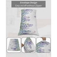 thumbnail image 6 of Wisteria King Pillow Cases Set of 2 - Microfiber Bed Throw Pillow Covers, Purple Flowers Leaves Butterflies Botanical Spring Decorative Lumbar Pillow Cover with Envelope Closure for Sofa 20"x36", 6 of 6
