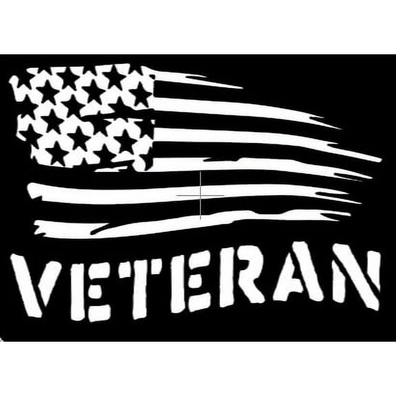 Veteran Flag- Car Window - Premium Vinyl Decal/Sticker