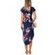 thumbnail image 3 of Vestido largo con estampado floral, sexy, con cuello en V, cintura alta, dividido, vestido de fiesta, azul oscuro, XXL Monstrate AP001373-15, 3 of 7