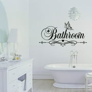 1Pcs Bathroom Restroom Toilet Door Sign Art Vinyl Home Decor Wall Sticker Decal