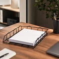 thumbnail image 4 of Metal Letter Tray Desktop Paper Organizer – Stackable A4 Letter Size Metal File Tray for Office Desk, Mail, Papers, Notebooks, 4 of 8