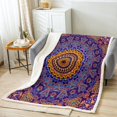 thumbnail image 2 of Oriental Mandala Sherpa Blanket Vintage Floral Blanket for Toddler Kids, Persian Medallion Throw Blanket for Chair Baby Size Boho Red Purple Fleece Blanket, Retro Aesthetic Plush Blanket Soft, 2 of 6
