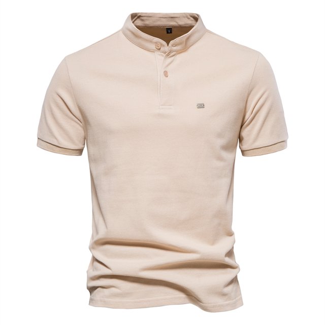 Polos 100% de algodón de Color sólido para hombre, Polos informales de manga corta con cuello levantado para hombre, Polos de alta calidad para hombre, nuevo verano