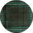 thumbnail image 1 of Ahgly Company Indoor Round Persian Turquoise Blue Traditional Area Rugs, 3' Round, 1 of 4