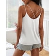 thumbnail image 3 of Ekouaer Womens Silk Satin Camisole V-Neck Spaghetti Strap Sleeveless Top with Cross Back Design, 3 of 6