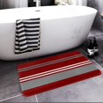 thumbnail image 6 of Bath Mat for Bathroom, Bathroom Mats Rugs No Silp Red Gray Stripes Washable Cover Floor Rug Carpets Floor Mat Bathroom Decorations 16x24 Inches for Kitchen Bedroom Indoor, 6 of 6
