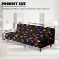 thumbnail image 2 of SCRAWLGOD Paws Print Black Futon Covers Armless Futon Bed Cover Stretch Stay in Place Couch Furniture Protector Machine Washable Dustproof Sofa Bed Slipcover, 2 of 7