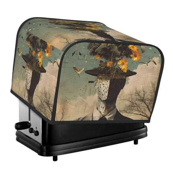 Rateoe Surreal Floral Mindscape Pattern Toaster Covers 4 Slice Wide Slot,Bread Machine Cover,Bread Dust Cover & Fingerprint Protection,Appliance Covers