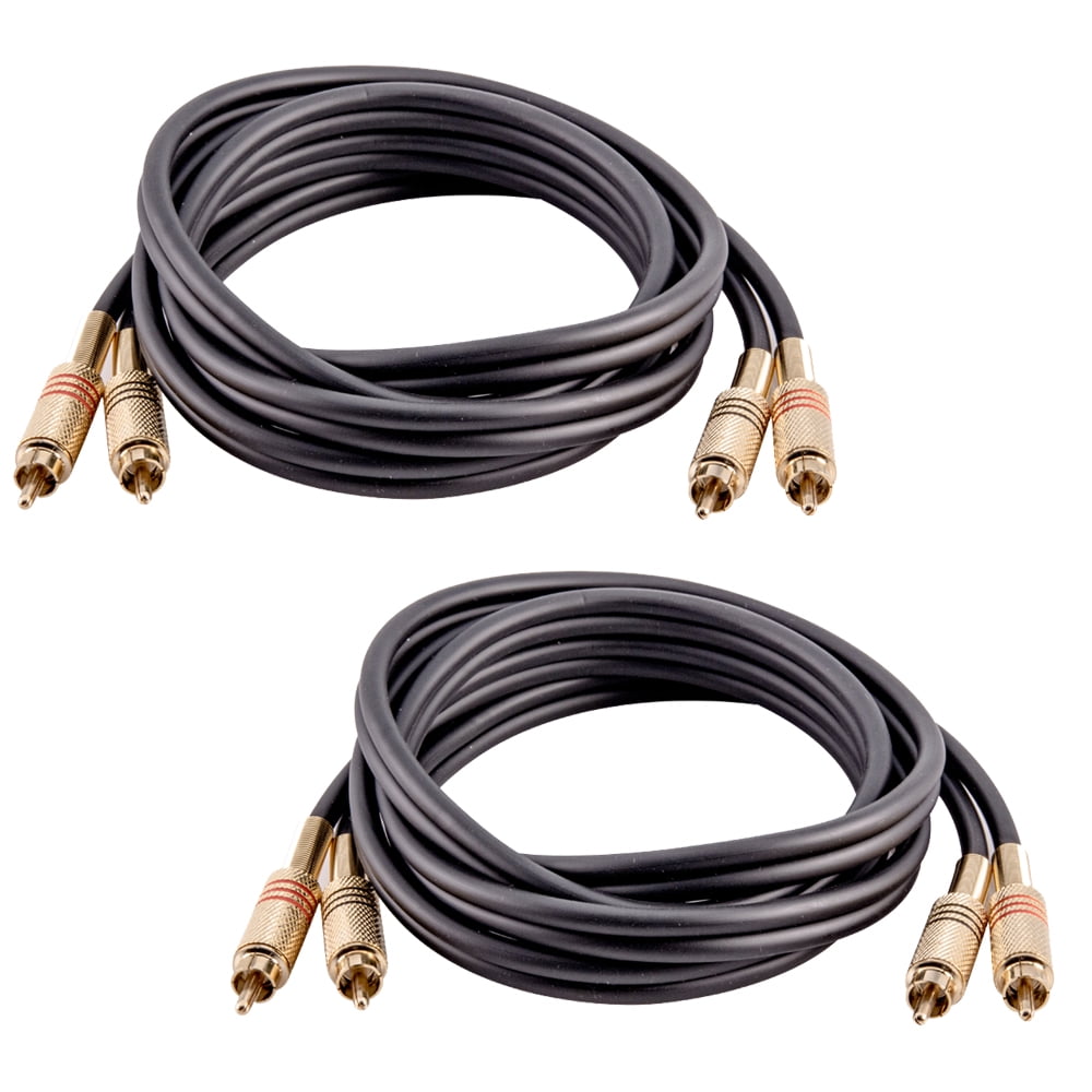 Seismic Audio 1/4 TS to 2-RCA Interconnect Cables SA-LRQRCA6-2Pack 2 Pack of 6 Foot Dual 1/4 Inch TS Male to Dual RCA Male Audio Cables