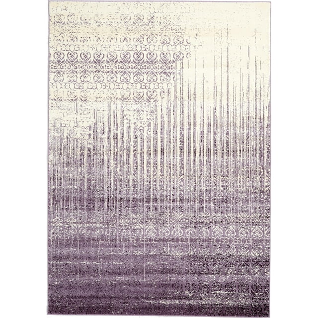 Unique Loom Del Mar Collection Tapis de Transition Contemporain, 7' x 10', Violet/ivoire