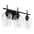 thumbnail image 4 of MLiAN 21 in. 3-Light Matt Black Vanity Light with Glass Shade, 4 of 5