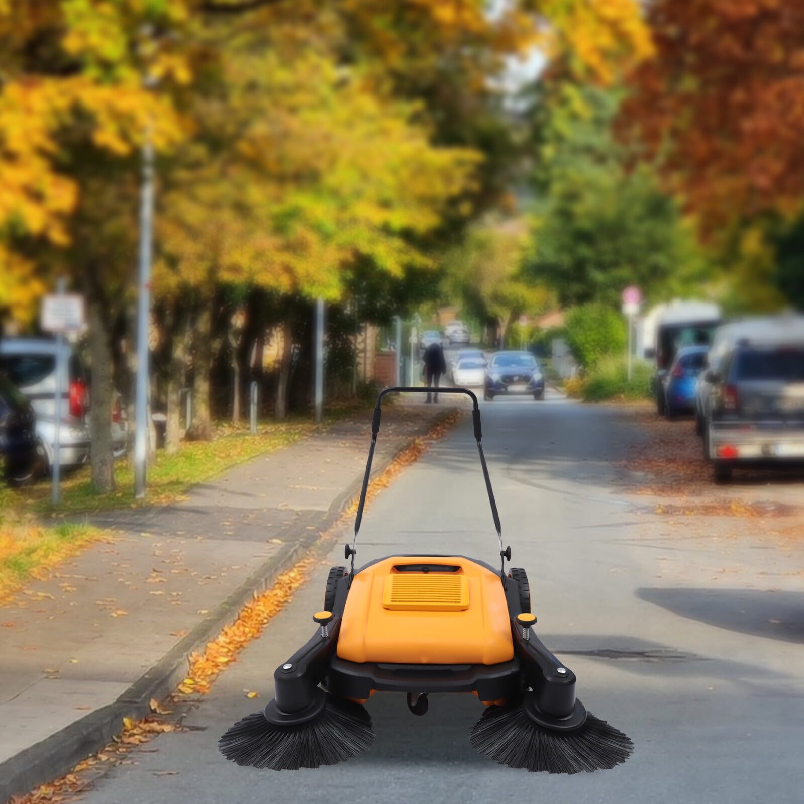 Sweeper Broom, Floor Sweeper, Manual Sweeper Machine, 41 Inch Hand-Pushed, Low Skylight Design, No Electricity or Fuel Needed, Energy Saving, Eco-Friendly Cleaning Tool, Large Area Home