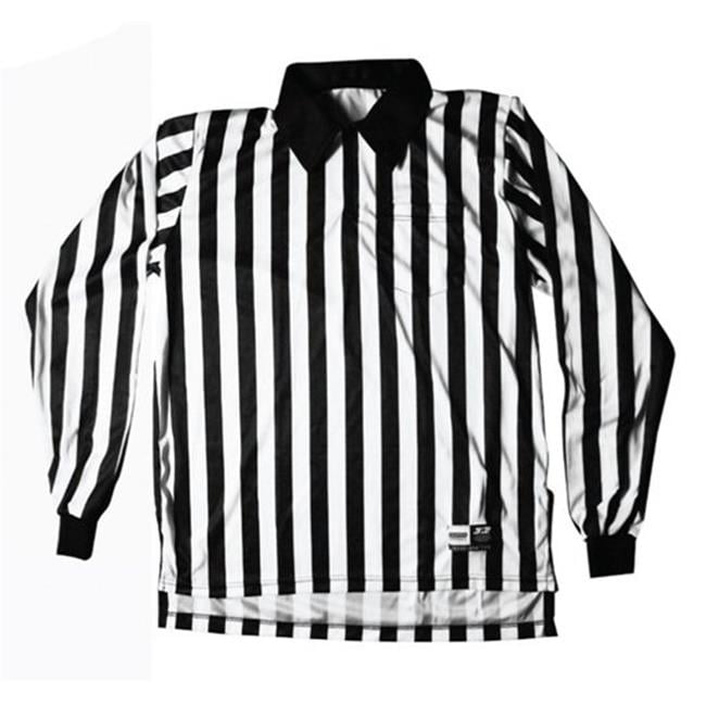 Referee Shirt Long Sleeve Football, Black And White - Extra Large ...