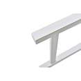 thumbnail image 3 of Outdoor Garden Patio Bench White Iron Metal Steel Frame Park Bench with Backrest and Armrest Slatted Seat for for Yard Porch Balcony, 3 of 8