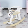 thumbnail image 2 of HMYG Wooden Rocking Horse Baby Ride-on Toys for 1-3 Years with Classic Design Wood Safety Bar,White, 2 of 5