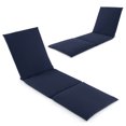 thumbnail image 1 of Costway 2 PCS Outdoor Chaise Lounge Cushion with Hook & Loop Fastener Fixing Straps Patio Blue, 1 of 4